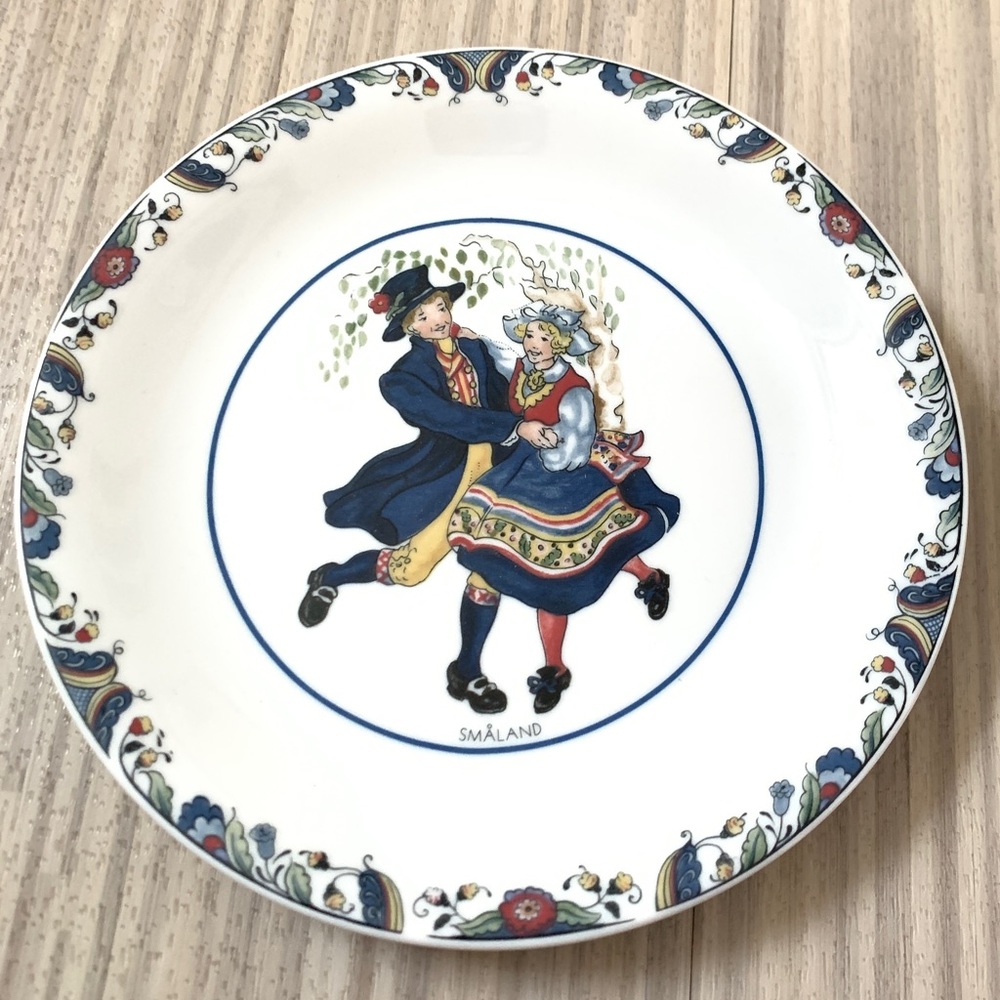 Rorstrand Swedish National Costumes Smaland Plate Vintage w Box